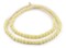 The Bead Chest Pastel Yellow Opaque Recycled Glass Beads 9mm Ghana African Sea Glass Round Large Hole 27 Inch Strand Handmade Fair Trade
